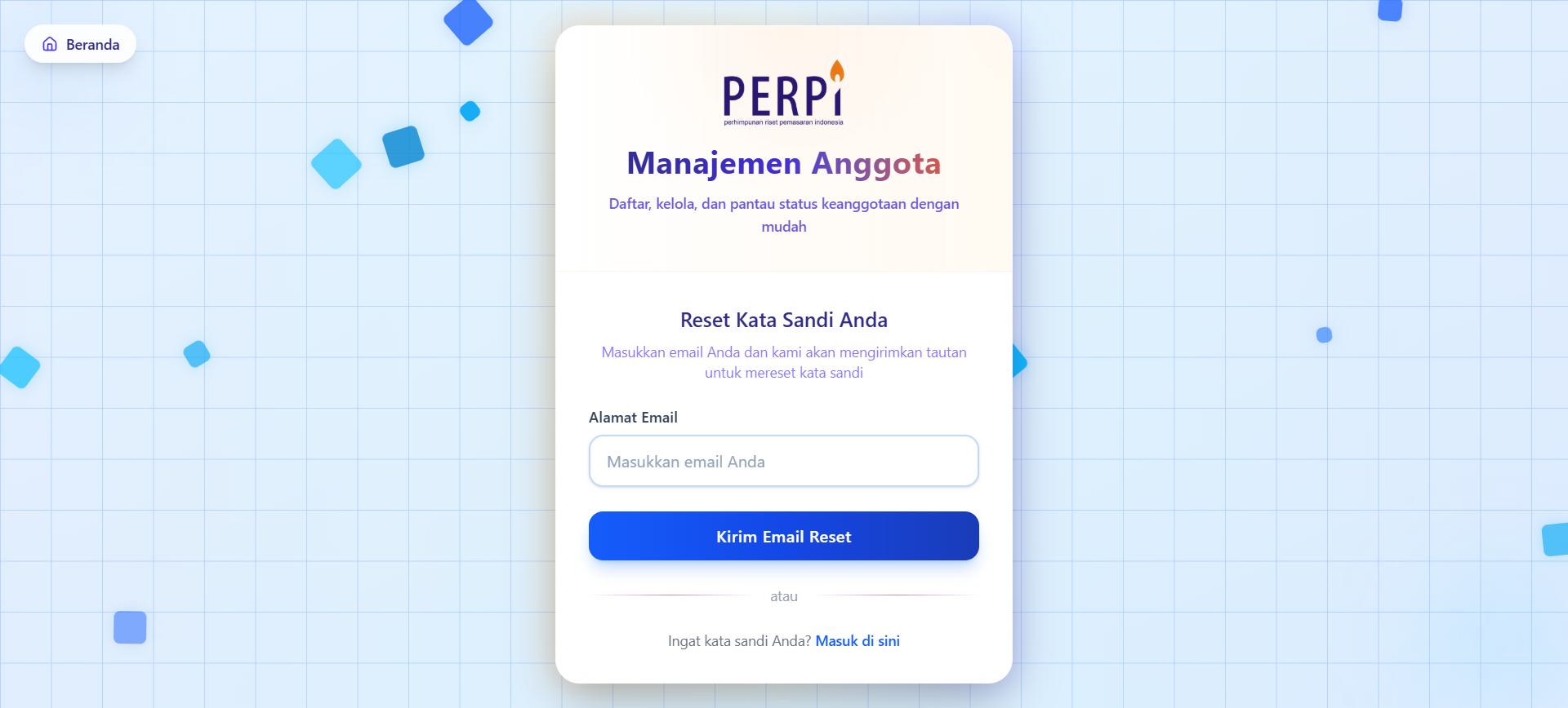 Forgot Password Page