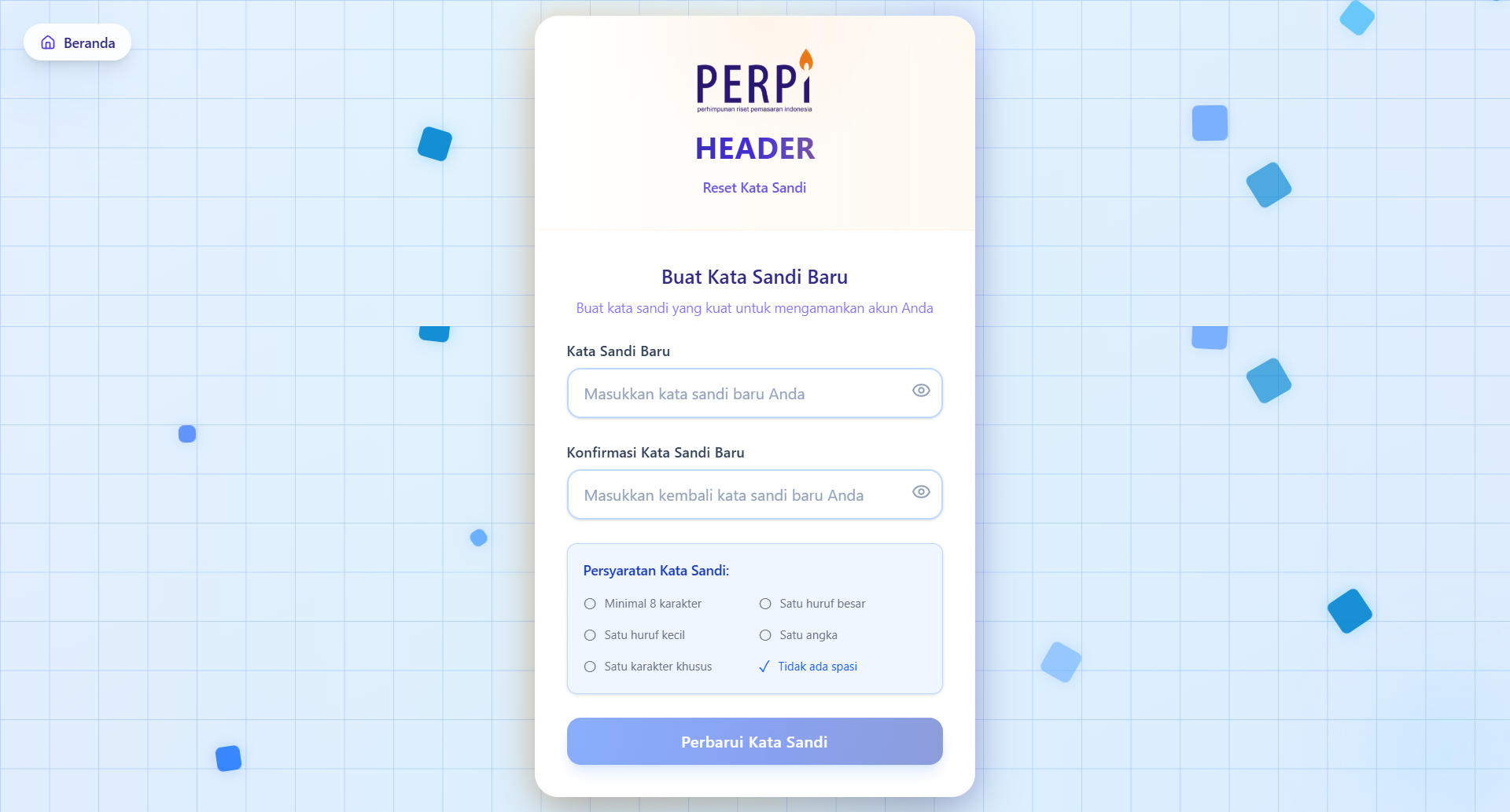 Update Password Page